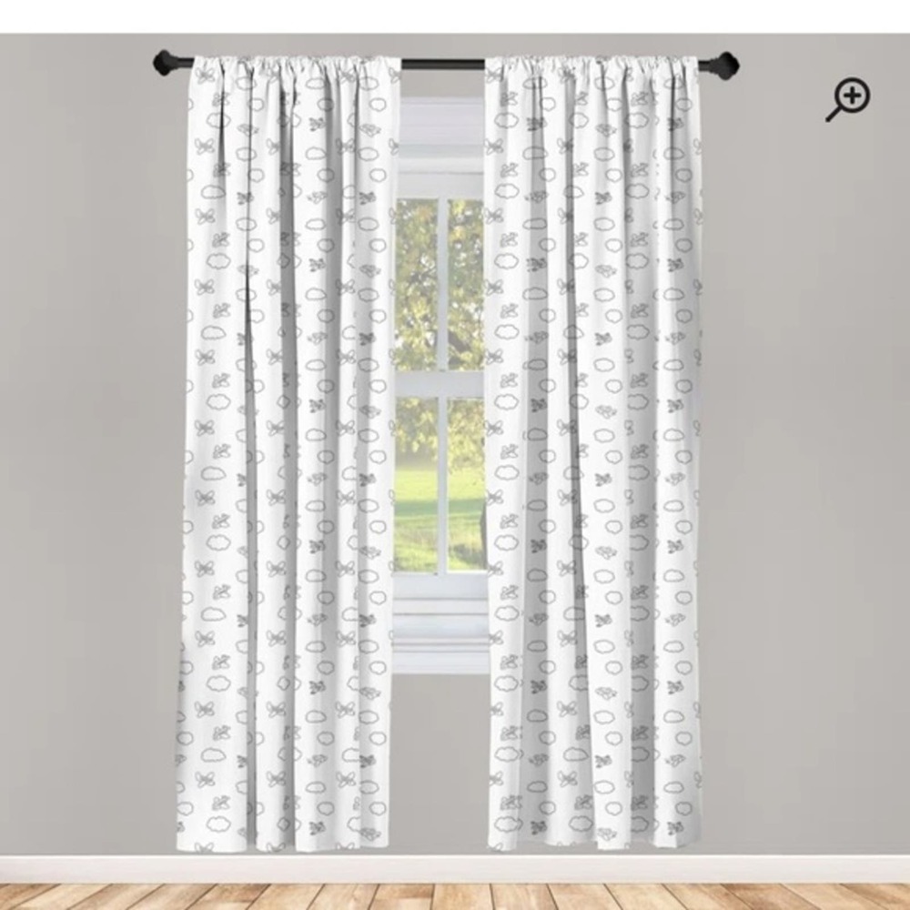 NEW Airplane curtain set 28x84‎ little boys room nursery decor